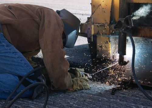 construction worker welding