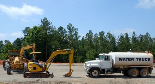 construction site heavy equipment backhoe
