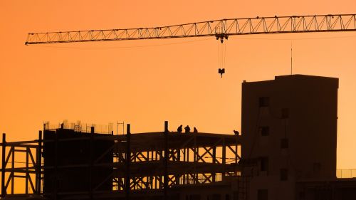 construction site crane workers