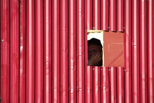 construction workers construction fence window