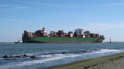 container ship  port  quay