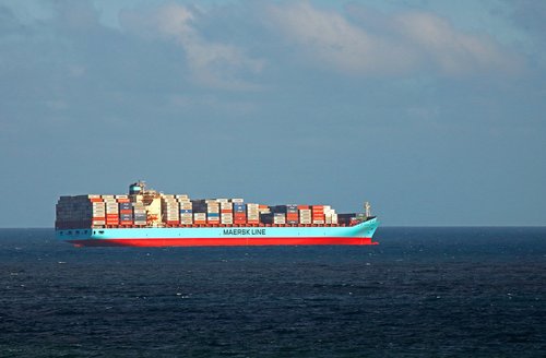 container ship on the sea  sea  ocean
