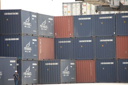 containers port stacked
