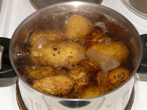 cook potatoes cooking pot