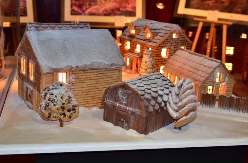 Cookie Village. Art With Biscuits.