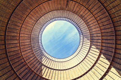 cooling tower  concrete  perspective