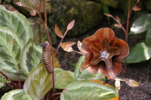 copper art flower