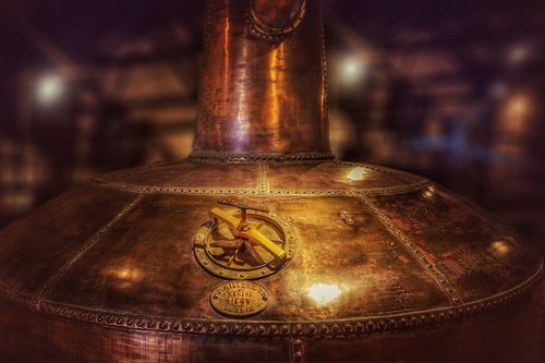 copper boiler  distillery  whisky