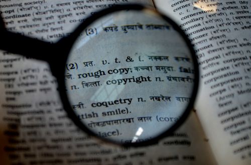 copyright magnifier magnifying glass