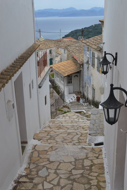 corfu village mountains