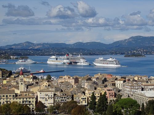 corfu city sea