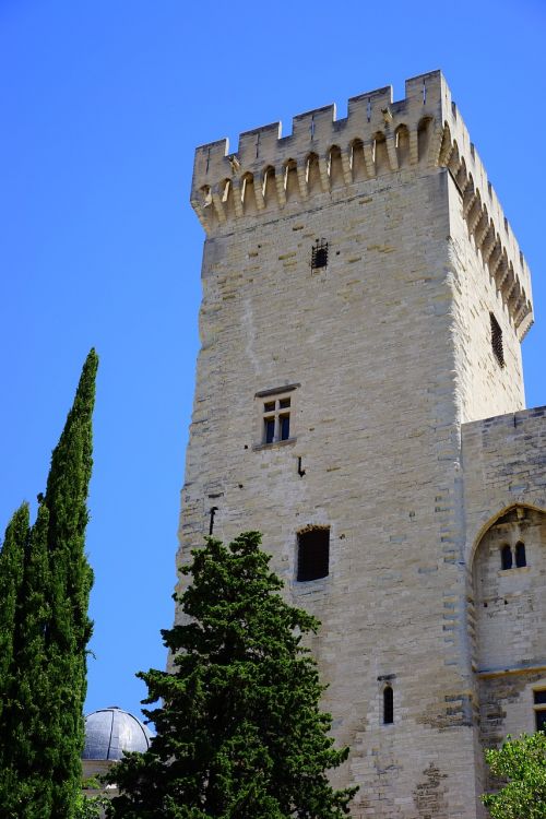 corner tower defensive tower palais des papes