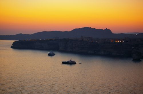 corsican sunset sea