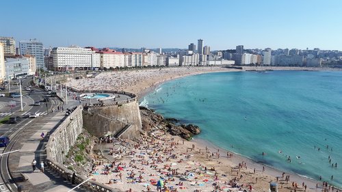 corunna  beach  galicia