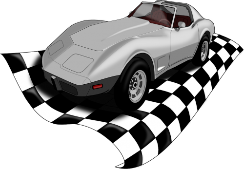 corvette racing car flag