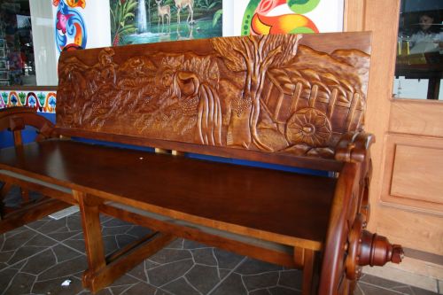 Costa Rica Carved Bench