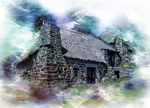 cottage  house  thatch