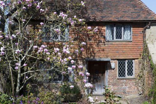 cottage old brickwork tile hanging