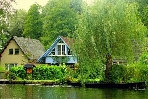 cottages  water  landscape