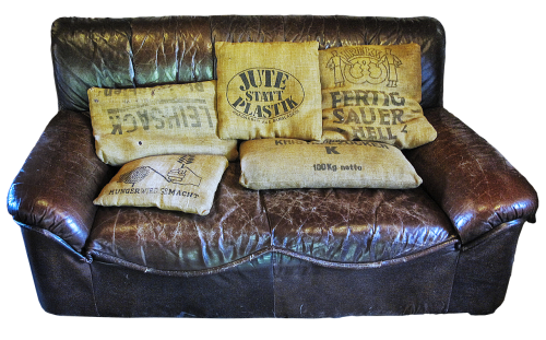 couch sofa jute bags