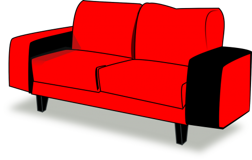 couch red sofa
