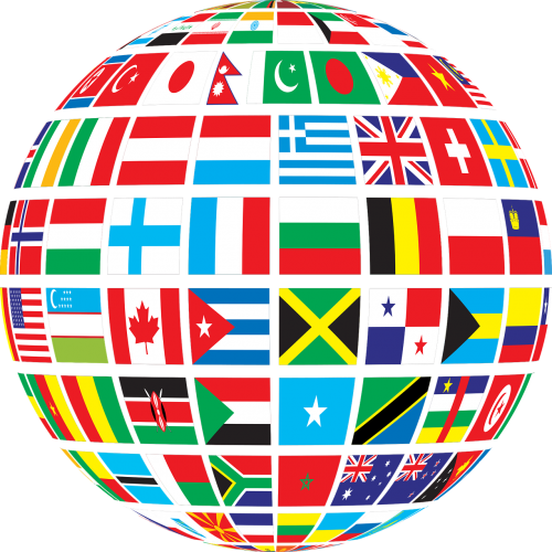 countries flags globe