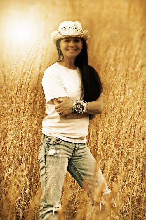 country girl woman wheat field
