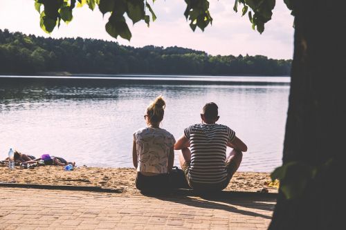 couple lake nature