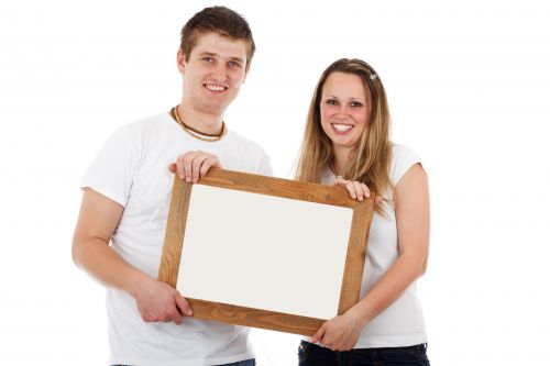 Couple With Blank Frame