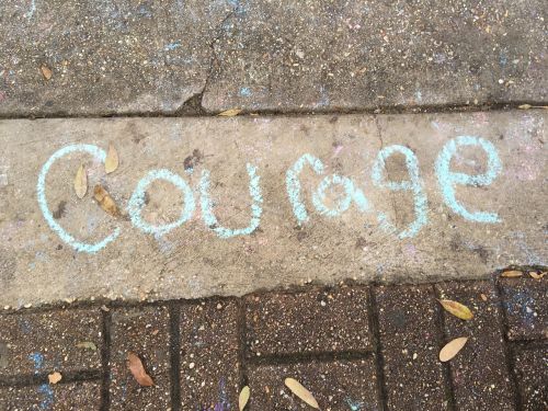 courage chalk handwriting