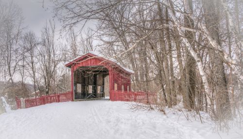 covered bridge winter vermont