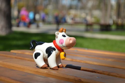 cow toy bokeh