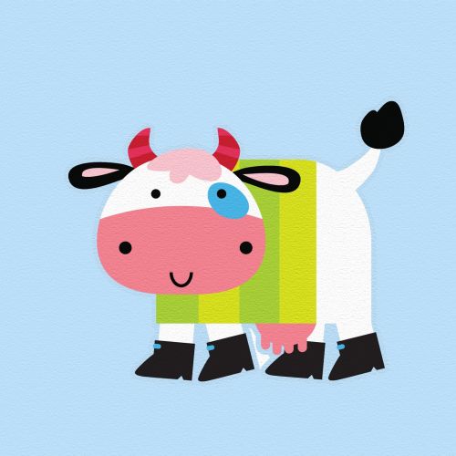 Cow Blue Background