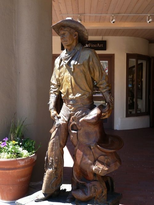 cowboy statue metal