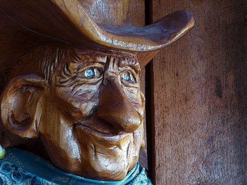 Cowboy Wooden Sculpture