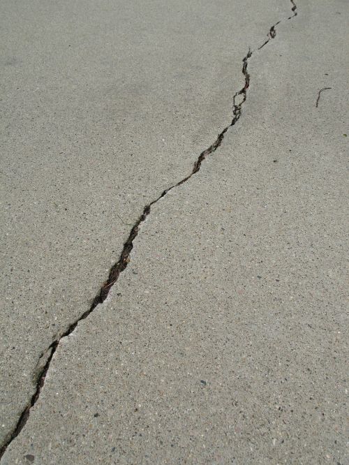 crack cement gray