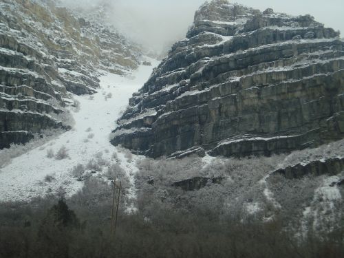 crag mountain snow