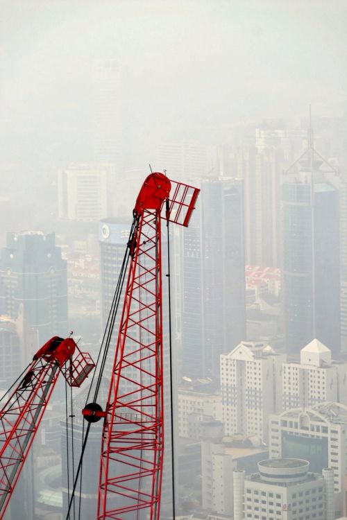 crane facade glass