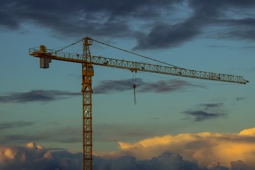 crane sky sunset