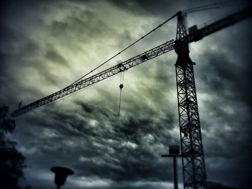 crane construction work sky