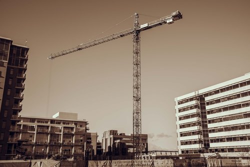crane  construction  sepia
