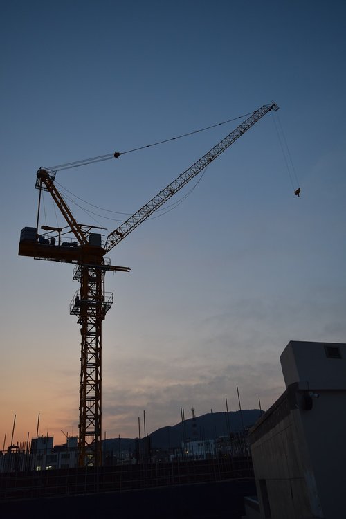 crane  construction trades  night