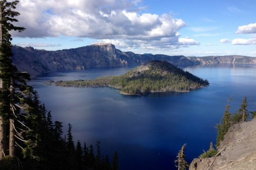 crater lake  lake  island