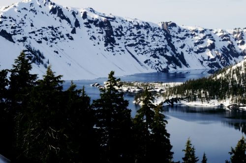 Crater Lake In Snow