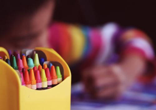 crayons coloring child
