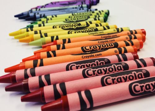 crayons drawing rainbow