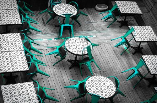 creative tables and chairs wallpaper