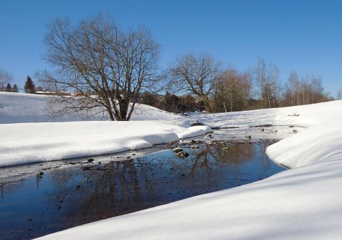 creek water snow