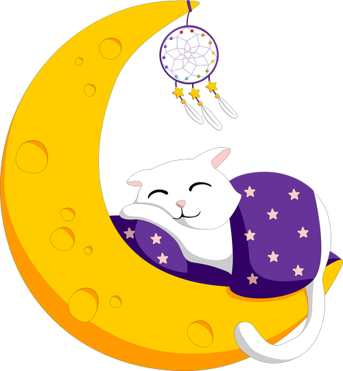 crescent  sleeping  cat