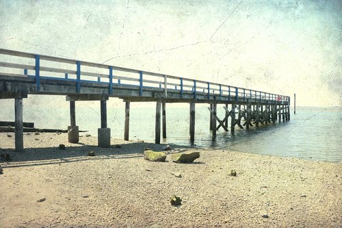 crescent beach  pier  vintage